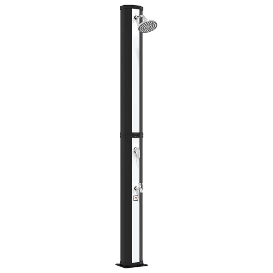 vidaXL Solar Shower with Shower Head and Faucet 40 L Black and Silver