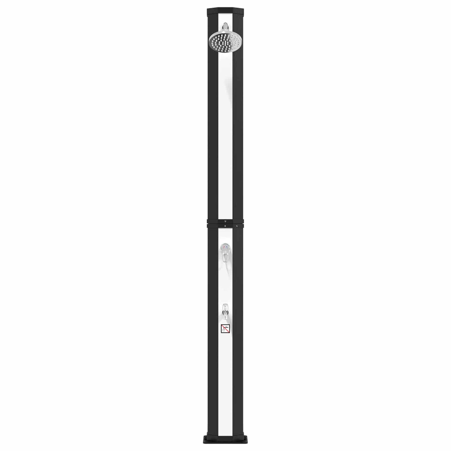 vidaXL Solar Shower with Shower Head and Faucet 40 L Black and Silver
