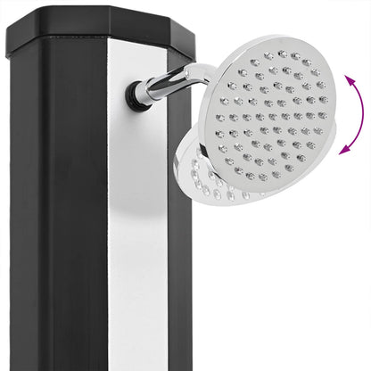 vidaXL Solar Shower with Shower Head and Faucet 40 L Black and Silver