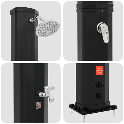 vidaXL Solar Shower with Shower Head and Faucet PVC, ABS, Zinc Alloy