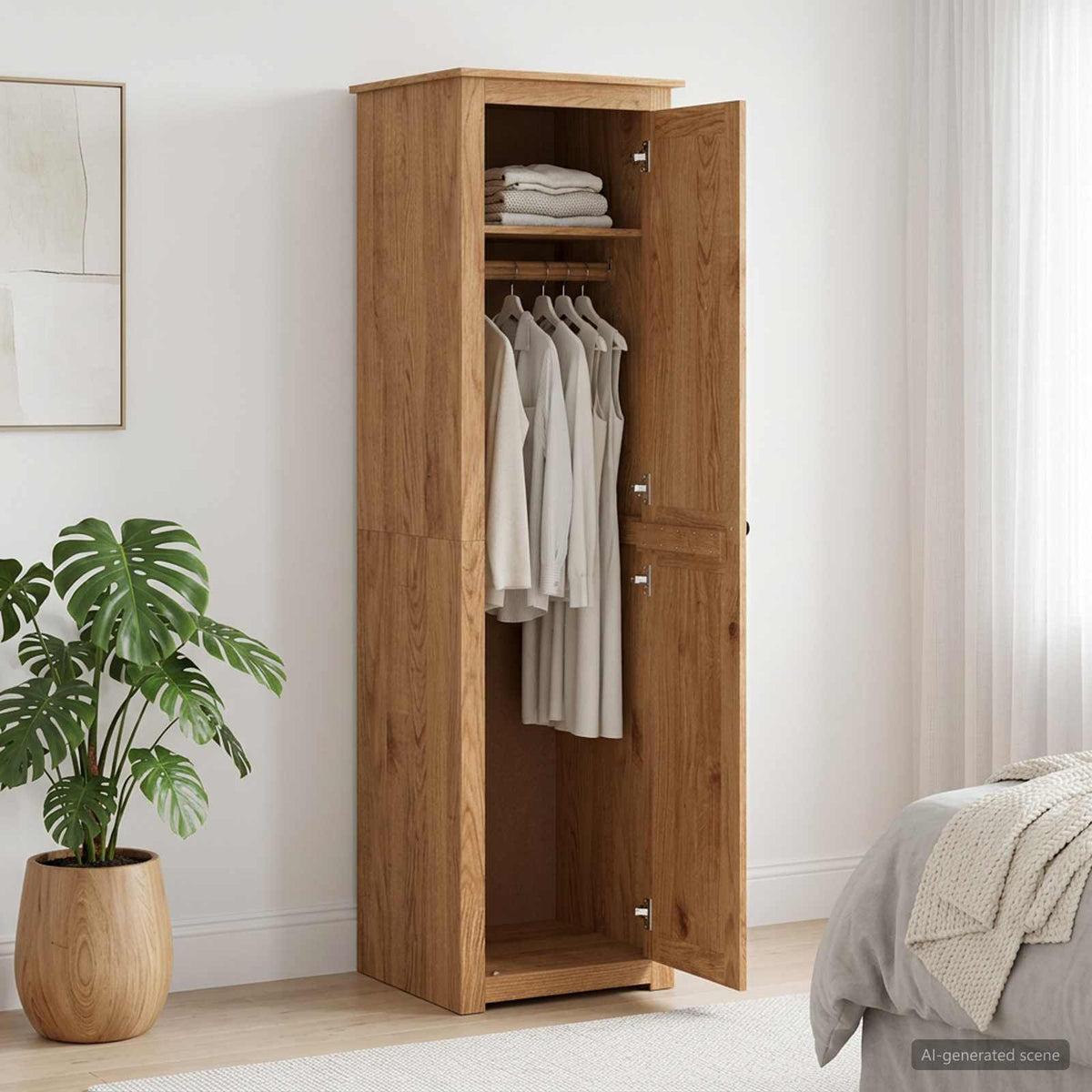 vidaXL Wardrobe PANAMA Honey 51 x 50 x 185 cm Solid Pine Wood