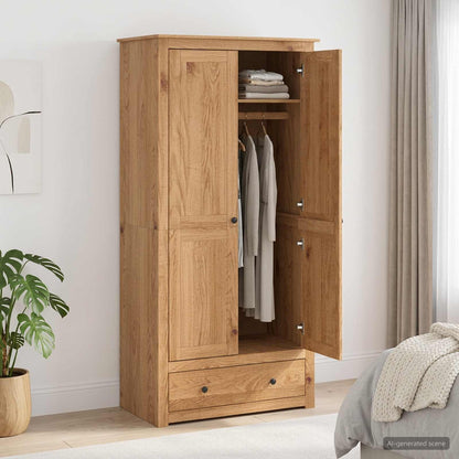 vidaXL Wardrobe PANAMA Honey 88.5 x 50 x 185 cm Solid Pine Wood