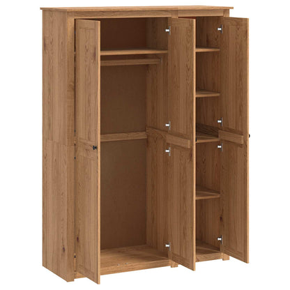 vidaXL Wardrobe PANAMA Honey 131.5 x 50 x 185 cm Solid Pine Wood