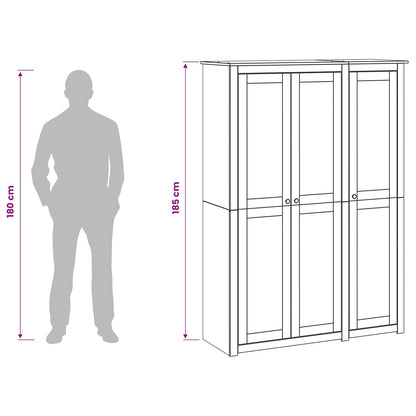vidaXL Wardrobe PANAMA Honey 131.5 x 50 x 185 cm Solid Pine Wood