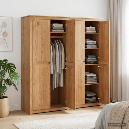 vidaXL Wardrobe PANAMA Honey 169 x 50 x 185 cm Solid Pine Wood