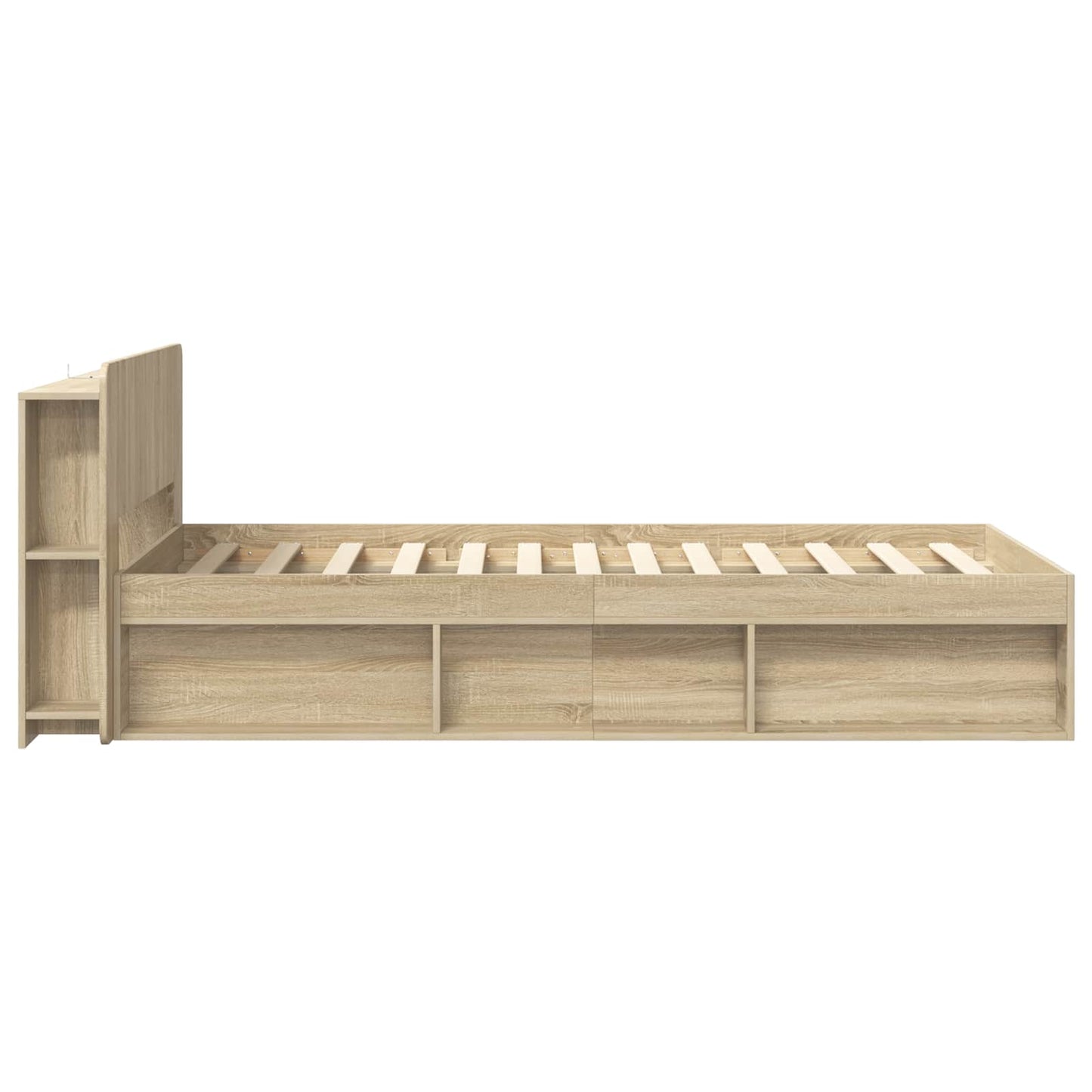 vidaXL Bed Frame with Storage Sonoma Oak 75 x 190 cm Engineered Wood