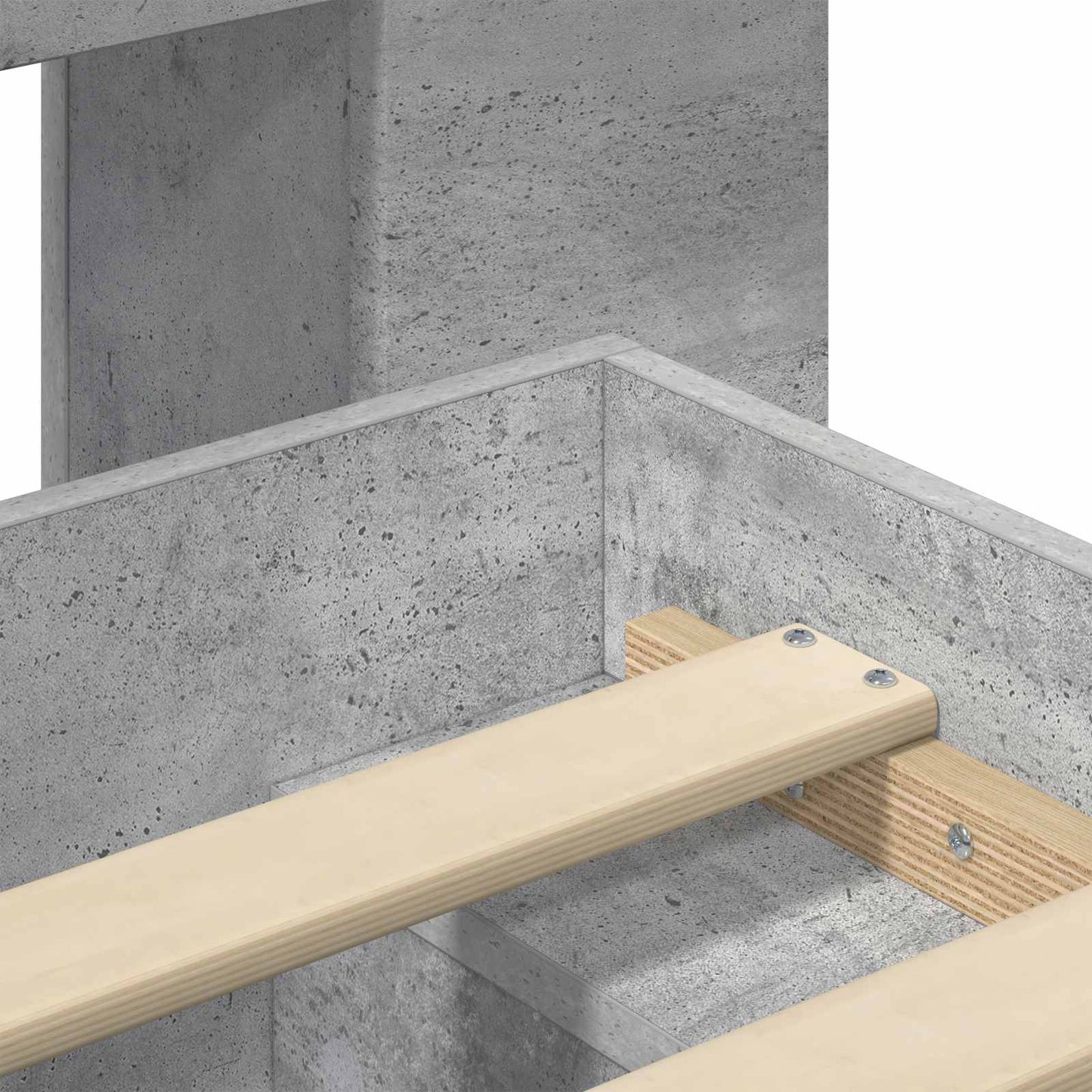 vidaXL Bed Frame with Storage with Headboard Concrete Grey 80 x 200 cm