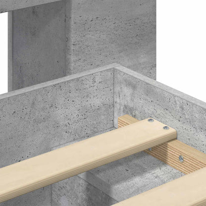 vidaXL Bed Frame with Storage with Headboard Concrete Grey 80 x 200 cm