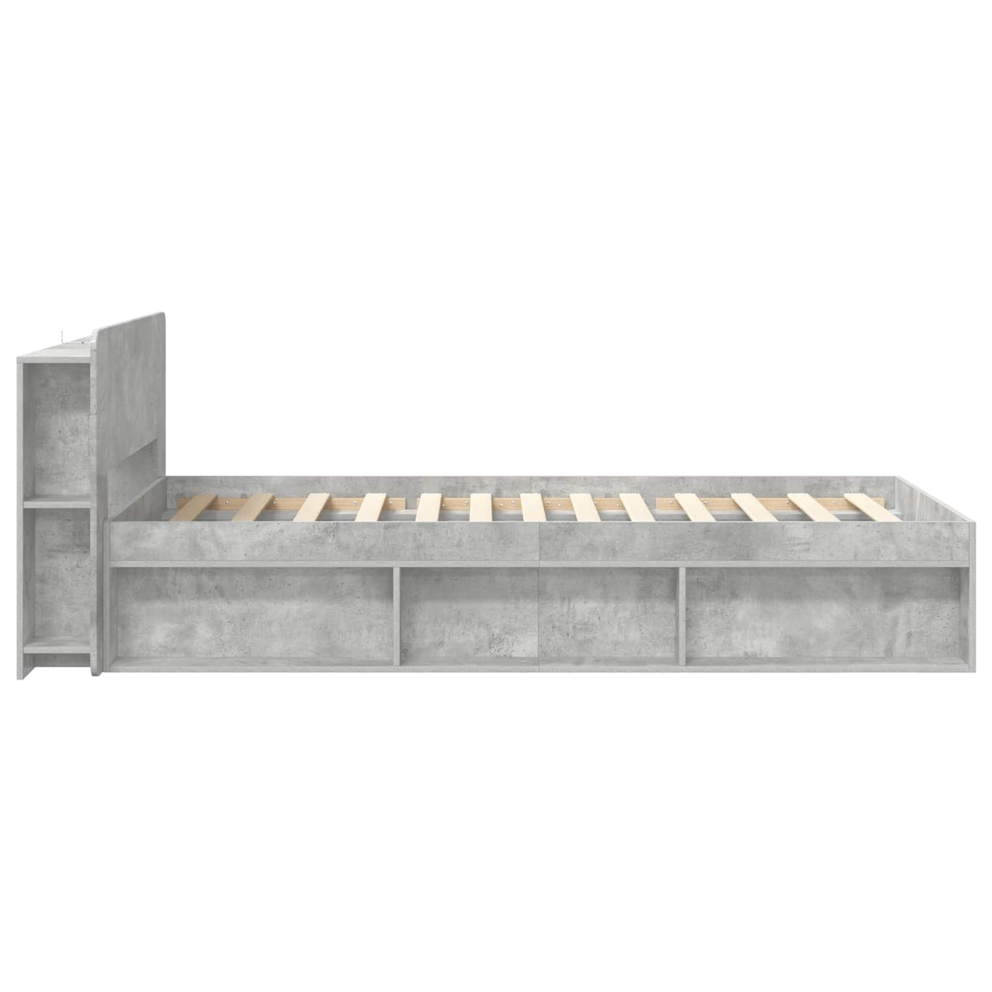 vidaXL Bed Frame with Storage with Headboard Concrete Grey 80 x 200 cm