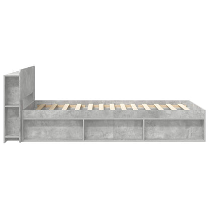 vidaXL Bed Frame with Storage with Headboard Concrete Grey 80 x 200 cm