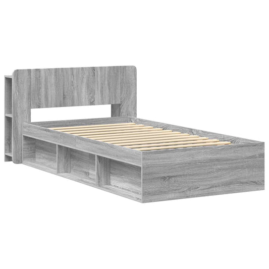 vidaXL Bed Frame with Storage Grey Sonoma 80 x 200 cm Engineered Wood