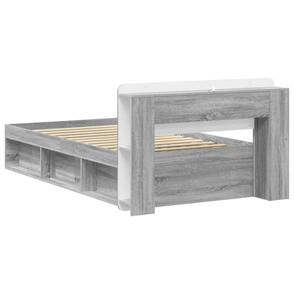 vidaXL Bed Frame with Storage Grey Sonoma 80 x 200 cm Engineered Wood