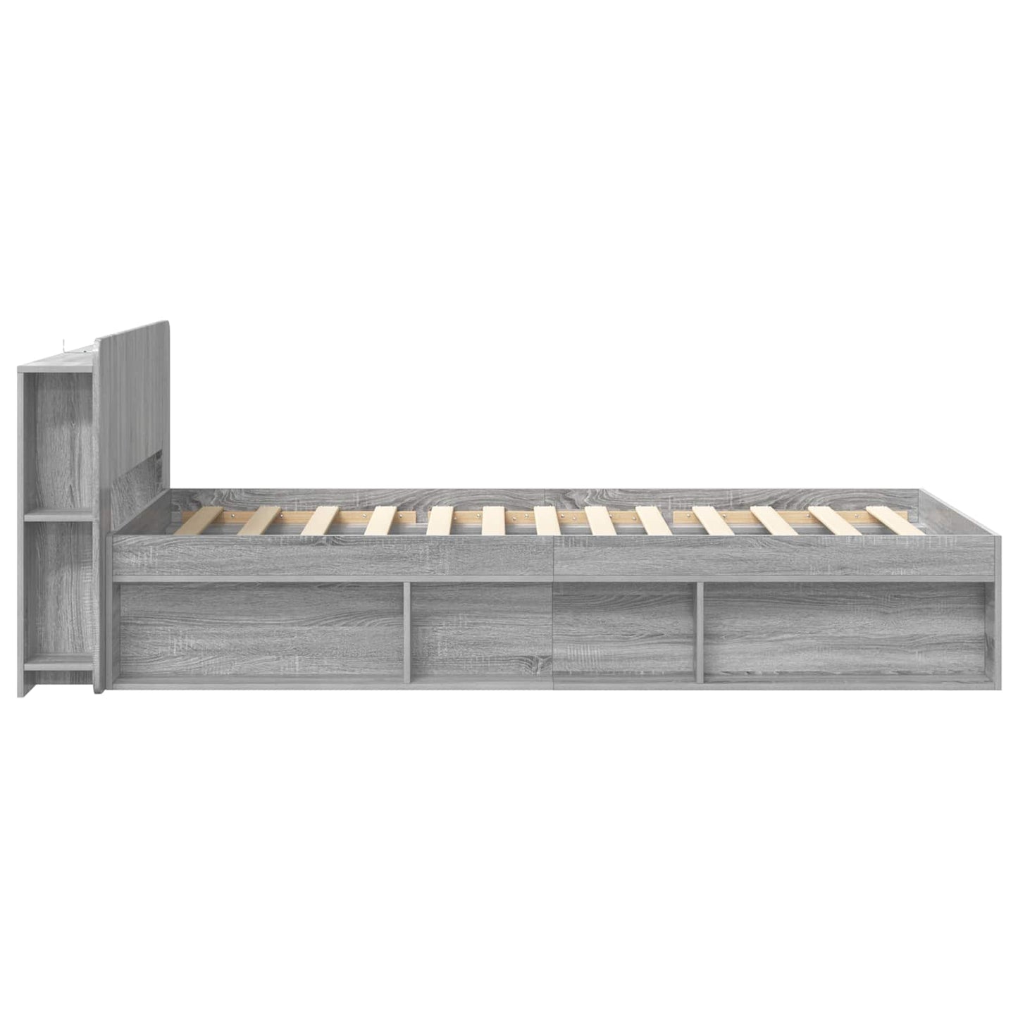 vidaXL Bed Frame with Storage Grey Sonoma 80 x 200 cm Engineered Wood