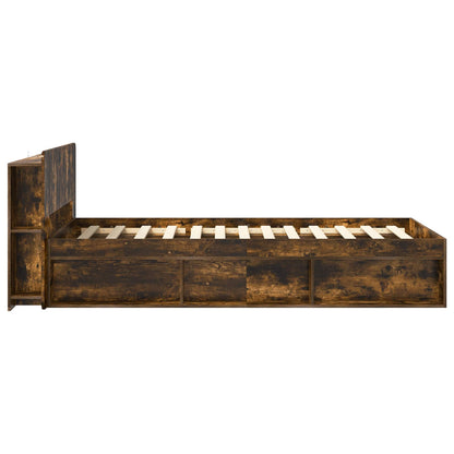 vidaXL Bed Frame with Storage Smoked Oak 80 x 200 cm Engineered Wood