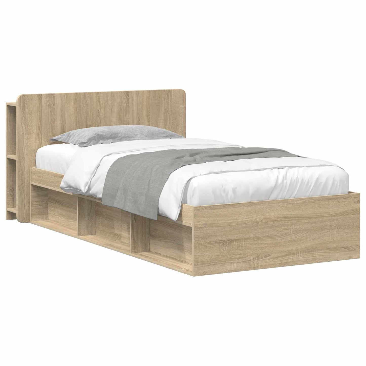 vidaXL Bed Frame with Storage Sonoma Oak 80 x 200 cm Engineered Wood