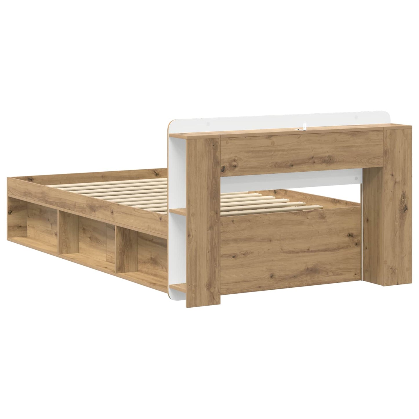vidaXL Bed Frame with Storage Artisan Oak 90 x 190 cm Engineered Wood