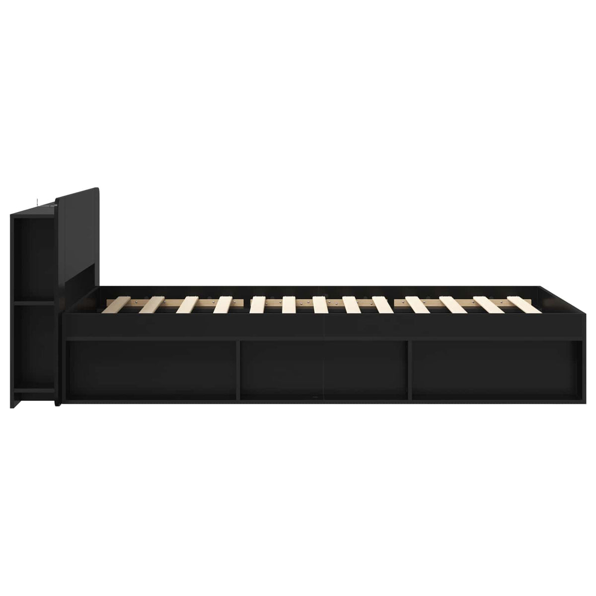 vidaXL Bed Frame with Storage Black 90 x 190 cm Engineered Wood
