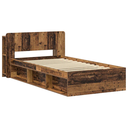vidaXL Bed Frame with Storage Old Wood 90 x 190 cm Engineered Wood