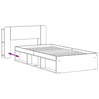 vidaXL Bed Frame with Storage Black 100 x 200 cm Engineered Wood