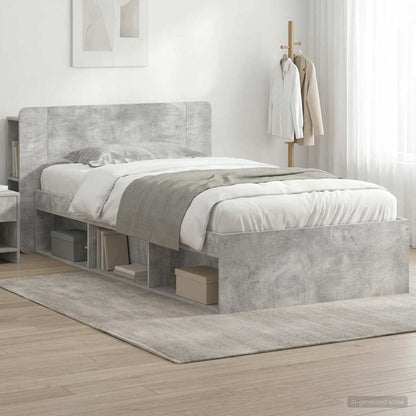 vidaXL Bed Frame with Storage Concrete Grey 100 x 200 cm