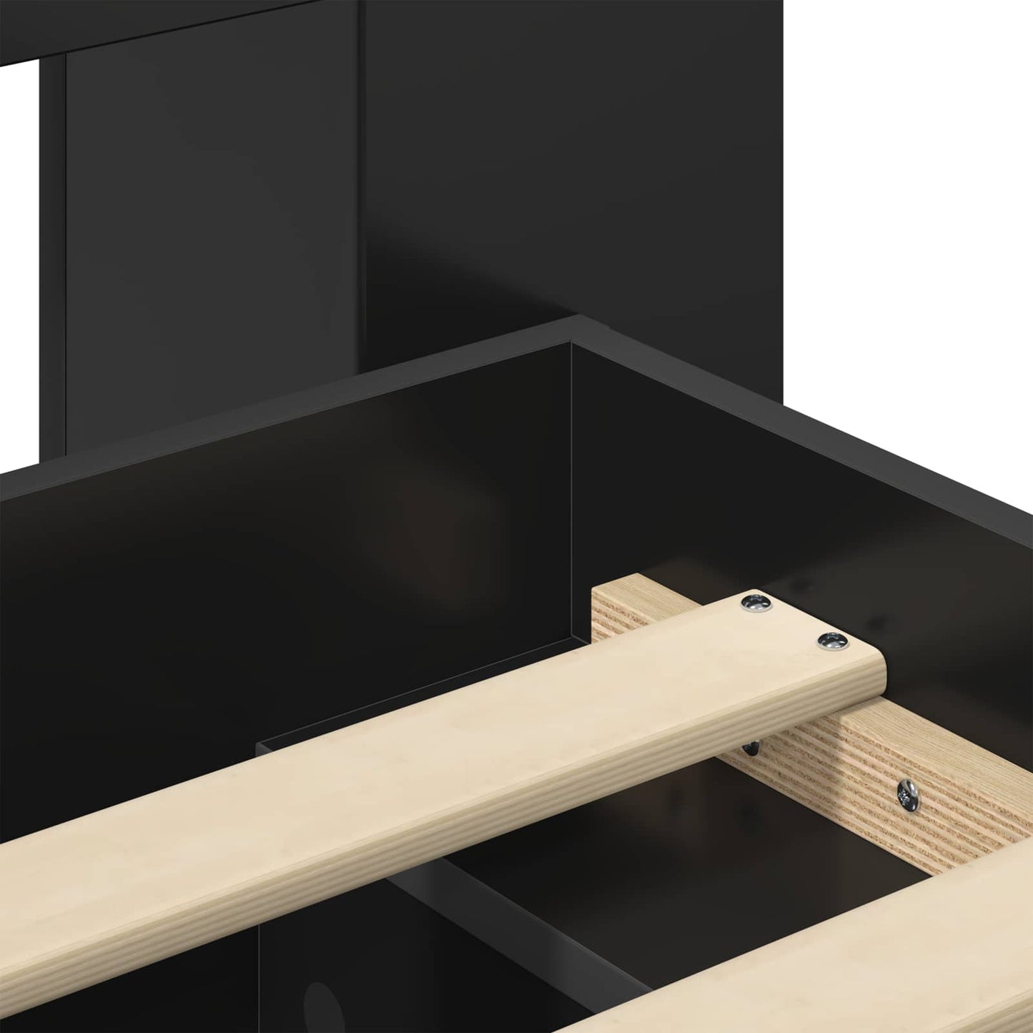 vidaXL Bed Frame with Storage Black 90 x 200 cm Engineered Wood