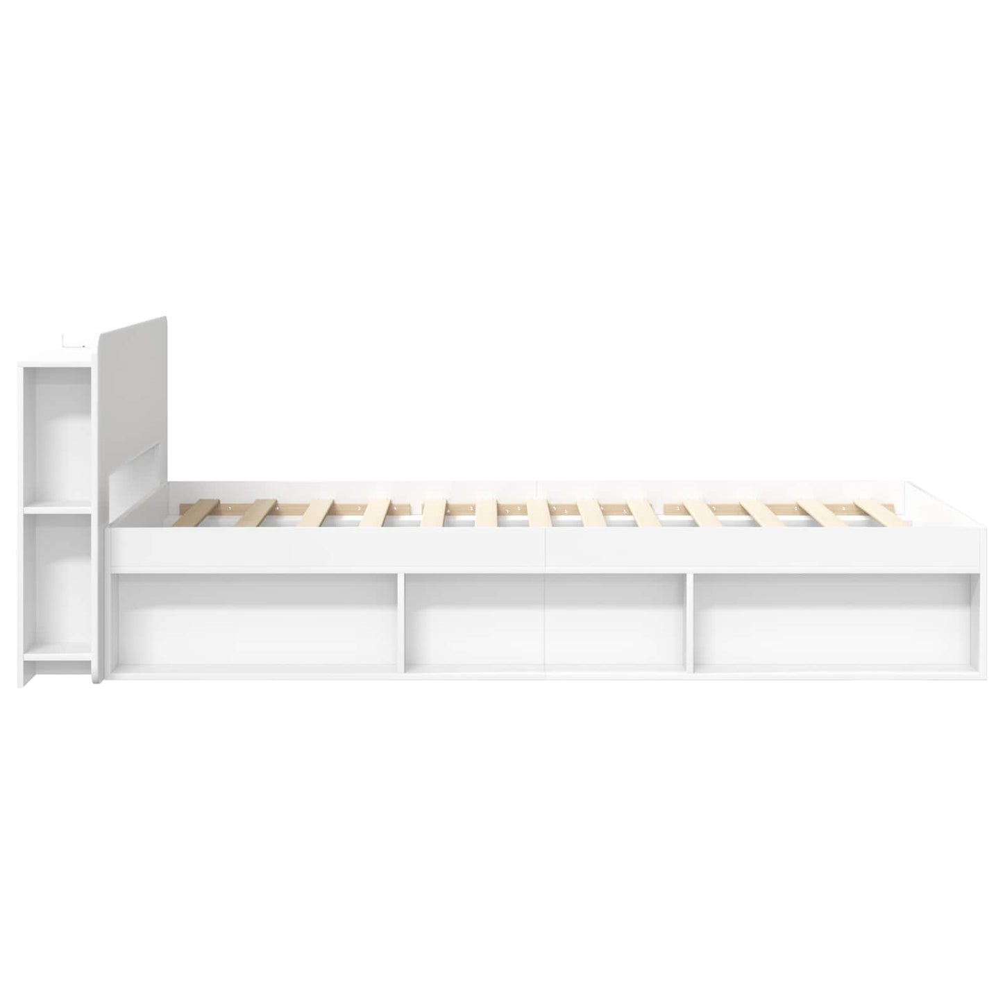vidaXL Bed Frame with Storage White 90 x 200 cm Engineered Wood