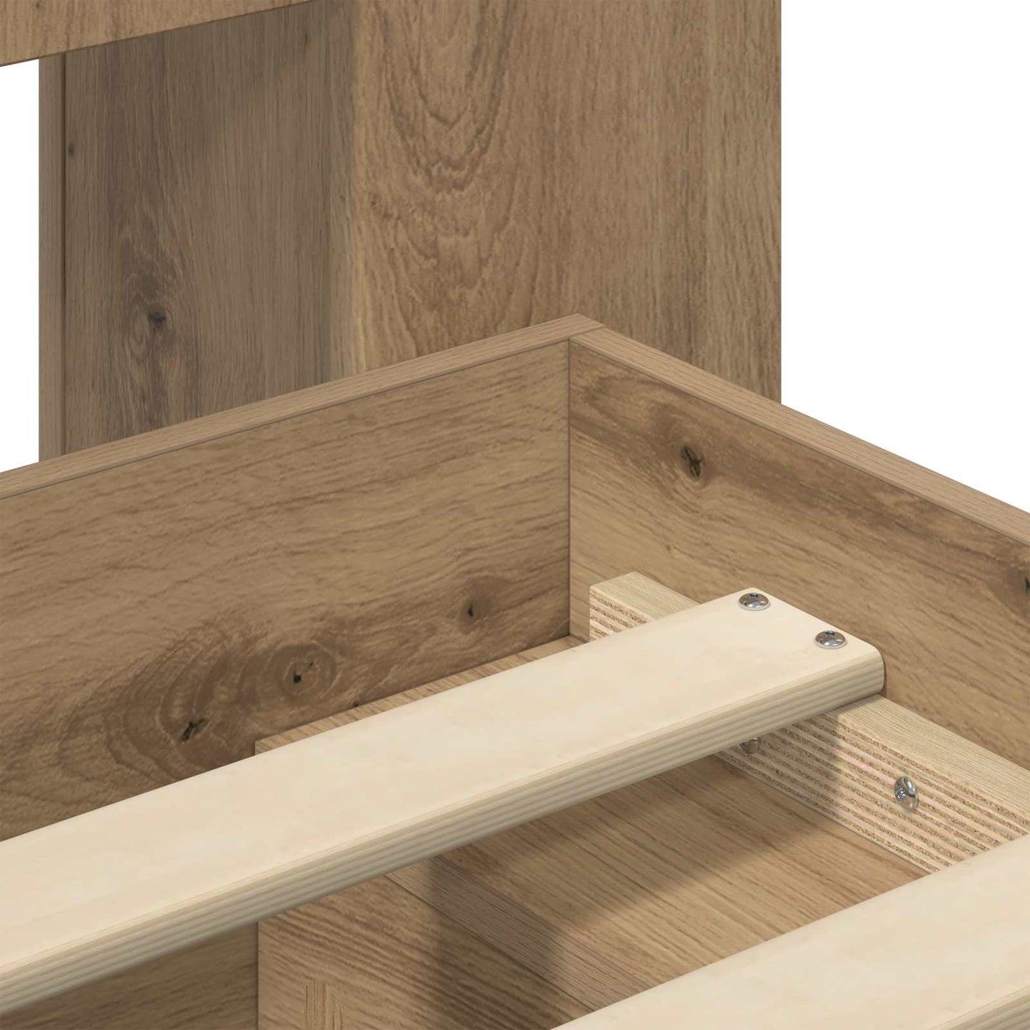 vidaXL Bed Frame with Storage Artisan Oak 120 x 190 cm Engineered Wood