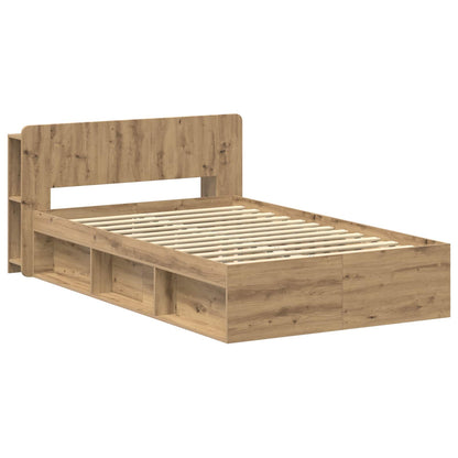 vidaXL Bed Frame with Storage Artisan Oak 120 x 190 cm Engineered Wood
