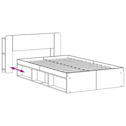 vidaXL Bed Frame with Storage Artisan Oak 120 x 190 cm Engineered Wood