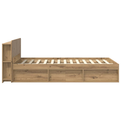 vidaXL Bed Frame with Storage Artisan Oak 120 x 190 cm Engineered Wood
