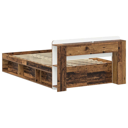 vidaXL Bed Frame with Storage Old Wood 120 x 200 cm Engineered Wood