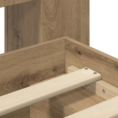 vidaXL Bed Frame with Storage Artisan Oak 140 x 190 cm Engineered Wood