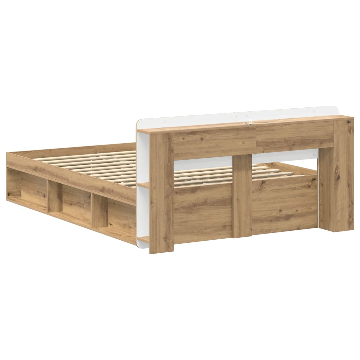 vidaXL Bed Frame with Storage Artisan Oak 140 x 190 cm Engineered Wood