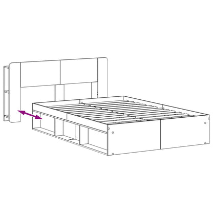 vidaXL Bed Frame with Storage Artisan Oak 140 x 190 cm Engineered Wood