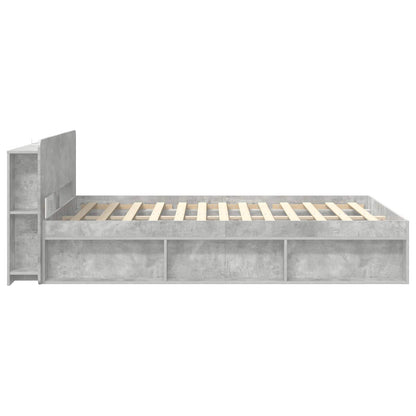 vidaXL Bed Frame with Storage Concrete Grey 140 x 200 cm