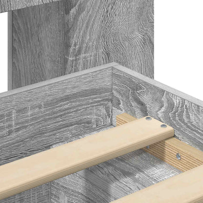vidaXL Bed Frame with Storage Grey Sonoma 140 x 200 cm Engineered Wood