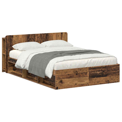 vidaXL Bed Frame with Storage Old Wood 150 x 200 cm Engineered Wood