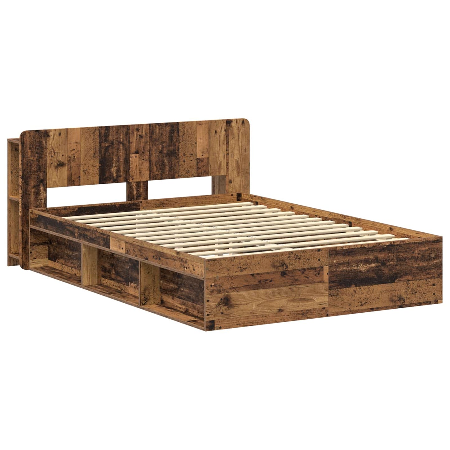 vidaXL Bed Frame with Storage Old Wood 150 x 200 cm Engineered Wood