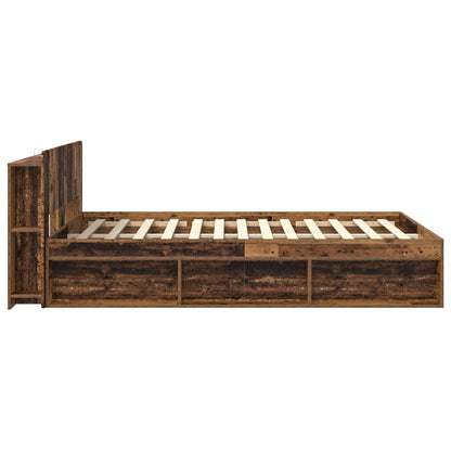 vidaXL Bed Frame with Storage Old Wood 150 x 200 cm Engineered Wood