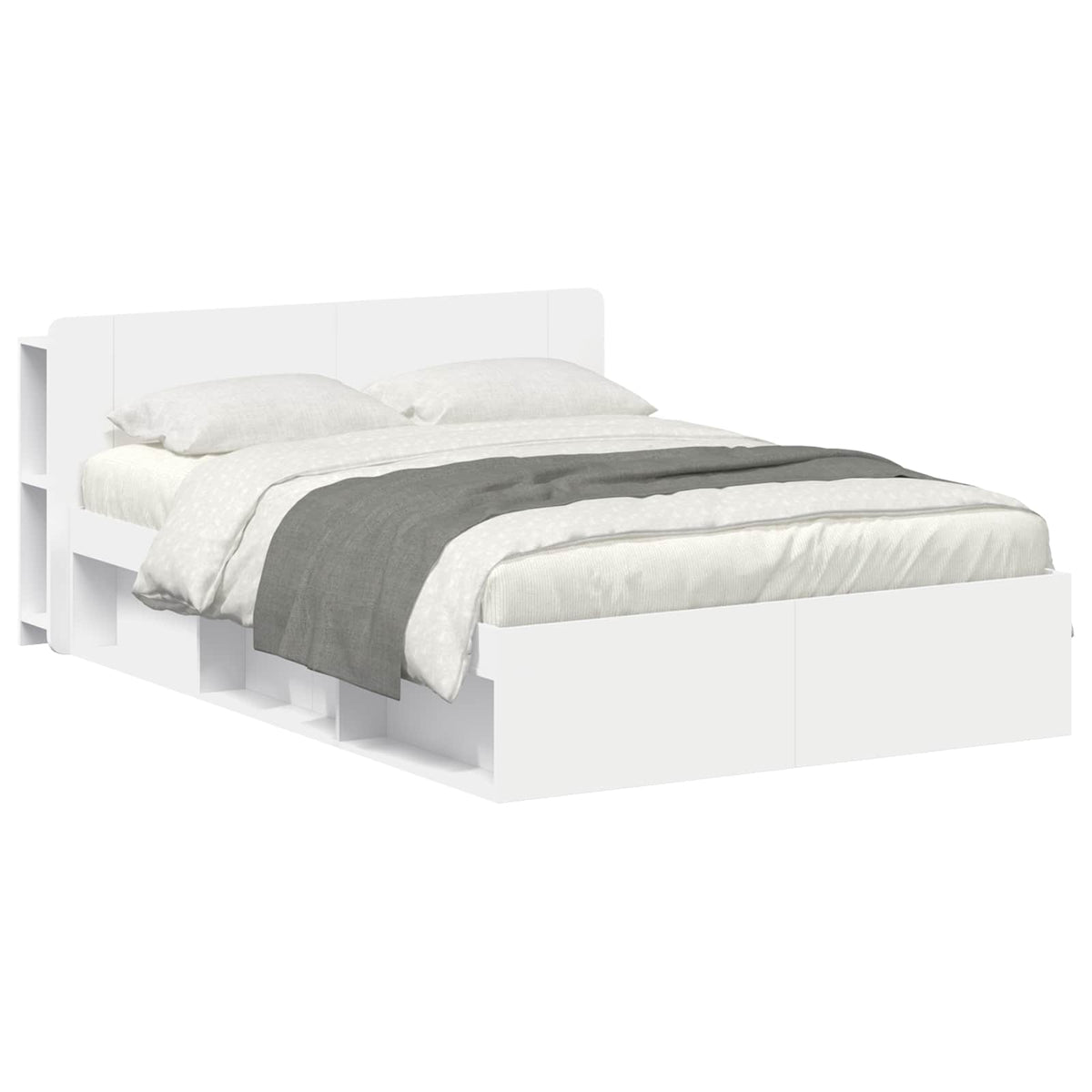 vidaXL Bed Frame with Storage White 150 x 200 cm Engineered Wood