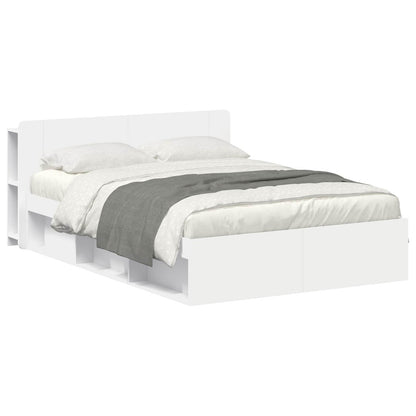 vidaXL Bed Frame with Storage White 150 x 200 cm Engineered Wood