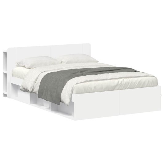 vidaXL Bed Frame with Storage White 150 x 200 cm Engineered Wood