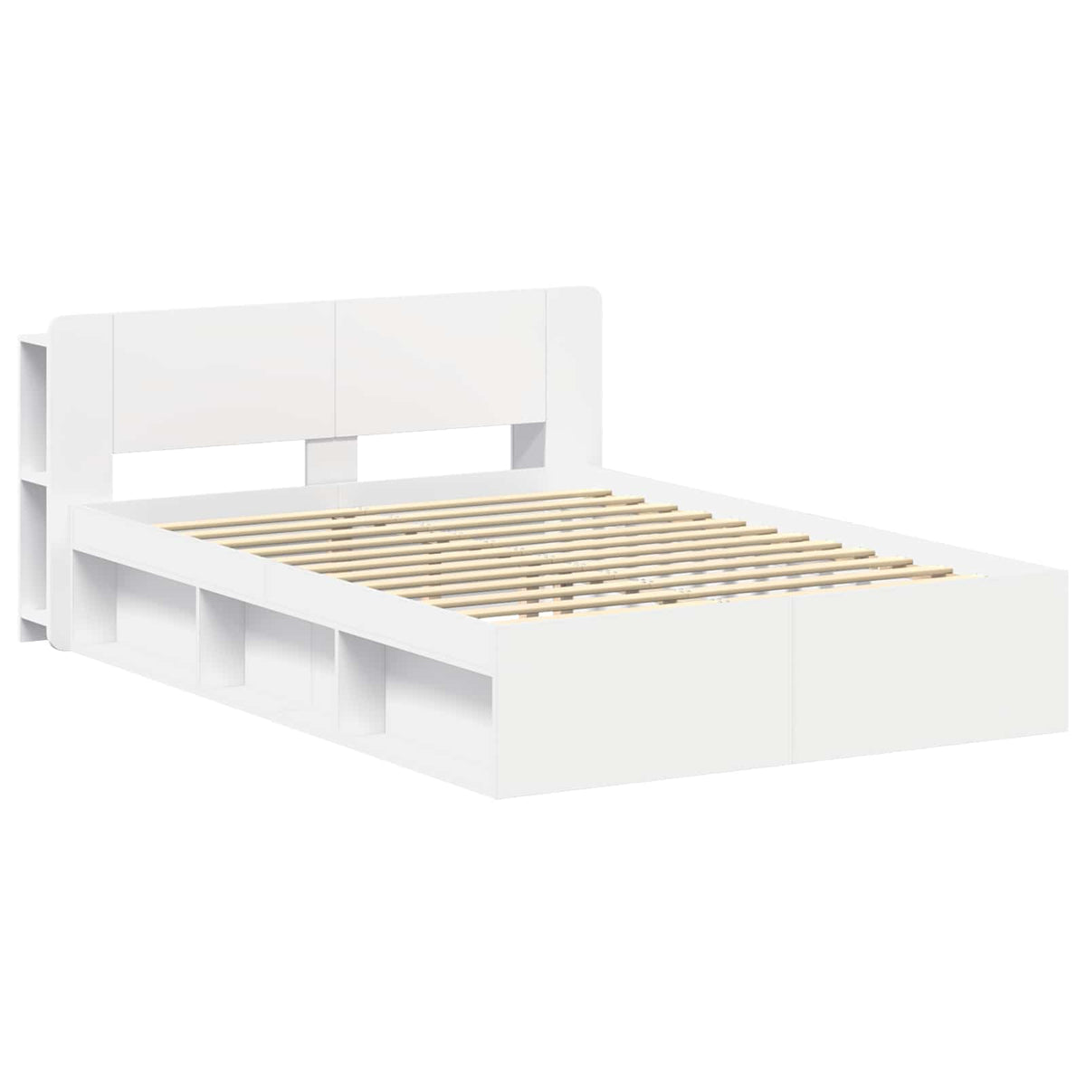 vidaXL Bed Frame with Storage White 160 x 200 cm Engineered Wood
