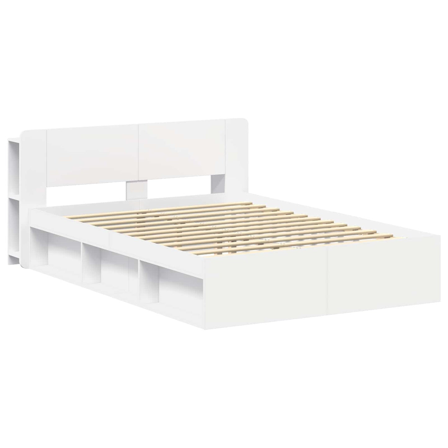 vidaXL Bed Frame with Storage White 160 x 200 cm Engineered Wood