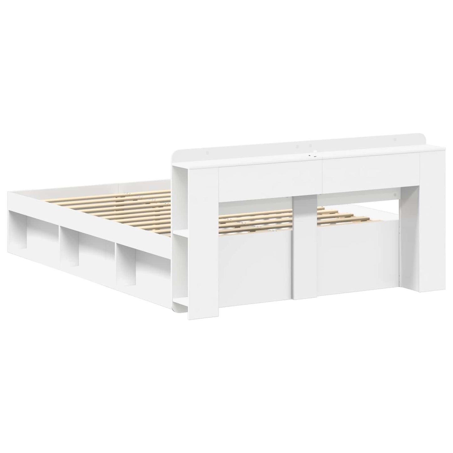 vidaXL Bed Frame with Storage White 160 x 200 cm Engineered Wood