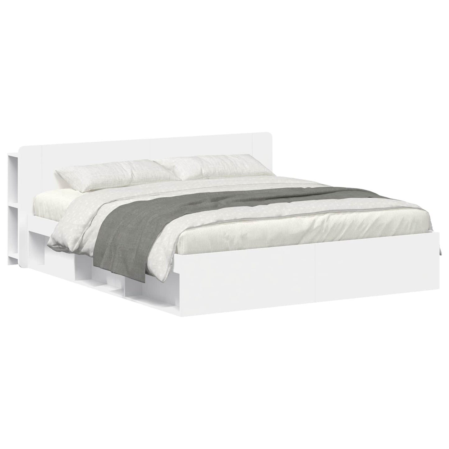vidaXL Bed Frame with Storage White 180 x 200 cm Engineered Wood