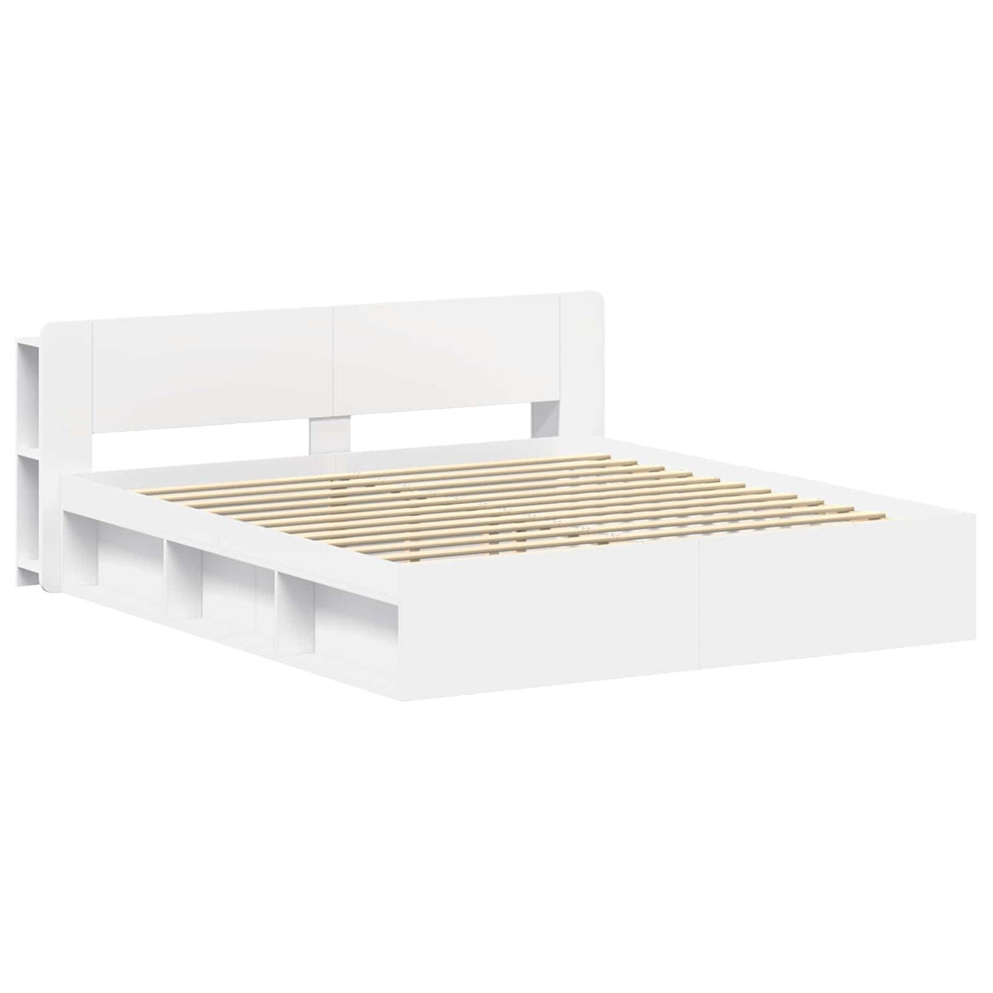 vidaXL Bed Frame with Storage White 180 x 200 cm Engineered Wood