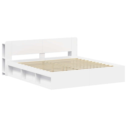vidaXL Bed Frame with Storage White 180 x 200 cm Engineered Wood