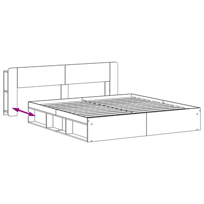 vidaXL Bed Frame with Storage White 180 x 200 cm Engineered Wood