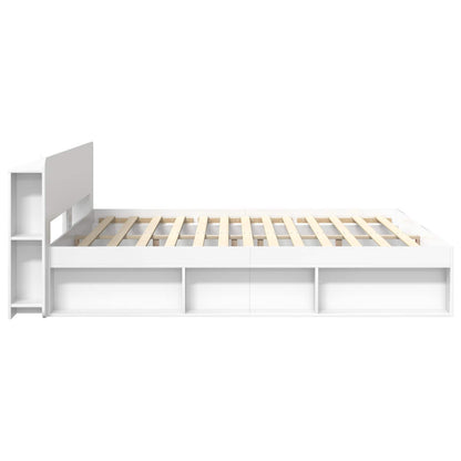 vidaXL Bed Frame with Storage White 180 x 200 cm Engineered Wood